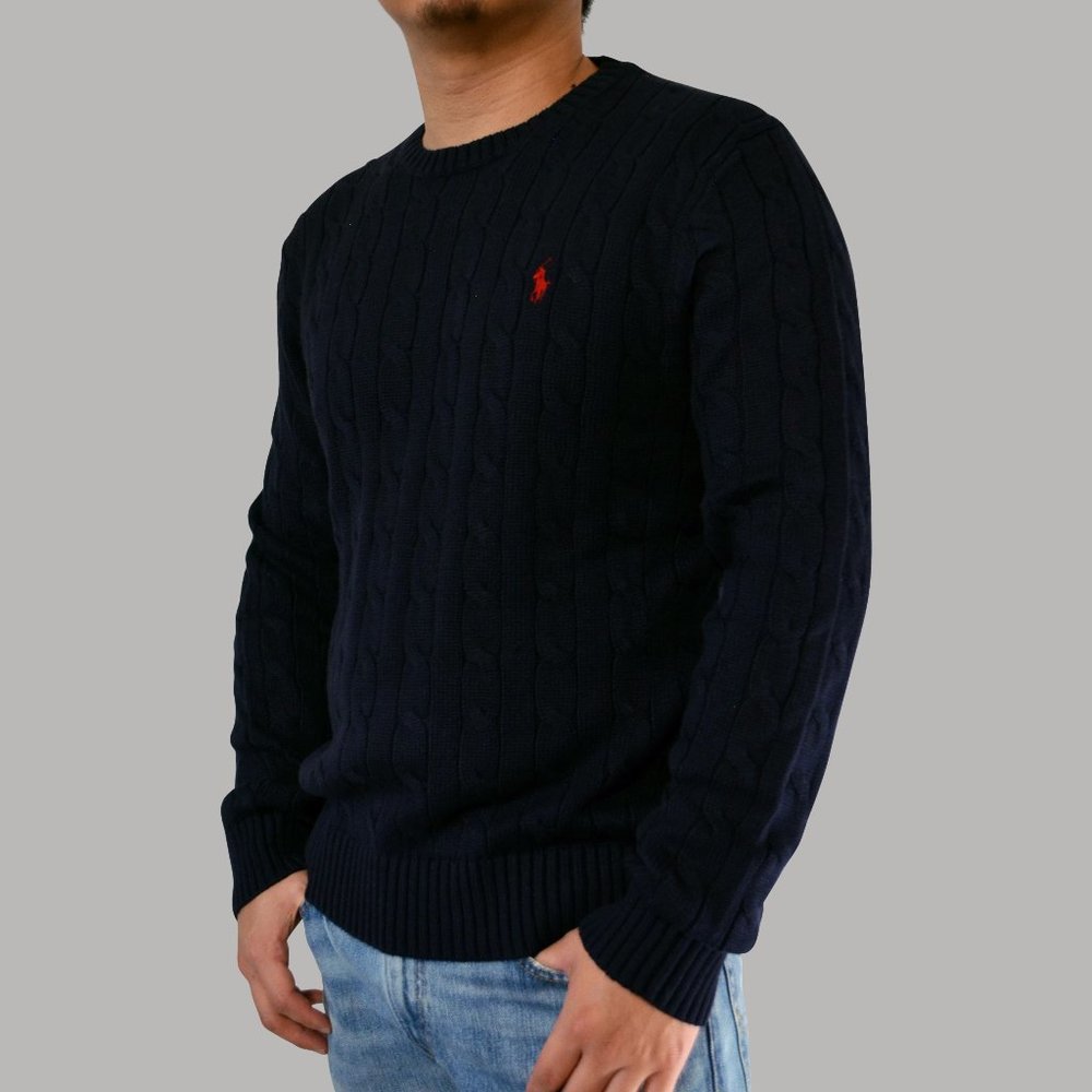 Polo Ralph Lauren Cable Knit Sweater Navy